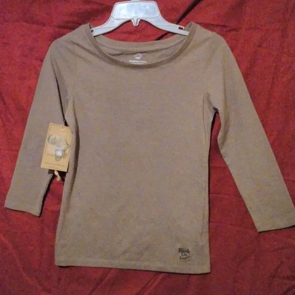 Earth Co. b.Organic WOMEN Shirt LONG Sleeve Made in *Switzerland Size M NWT - Picture 1 of 7